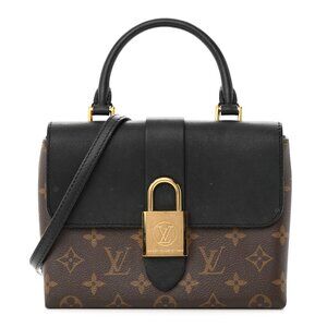 AUTHENTIC LOUIS VUITTON Monogram Canvas & Black Leather Crossbody Bag